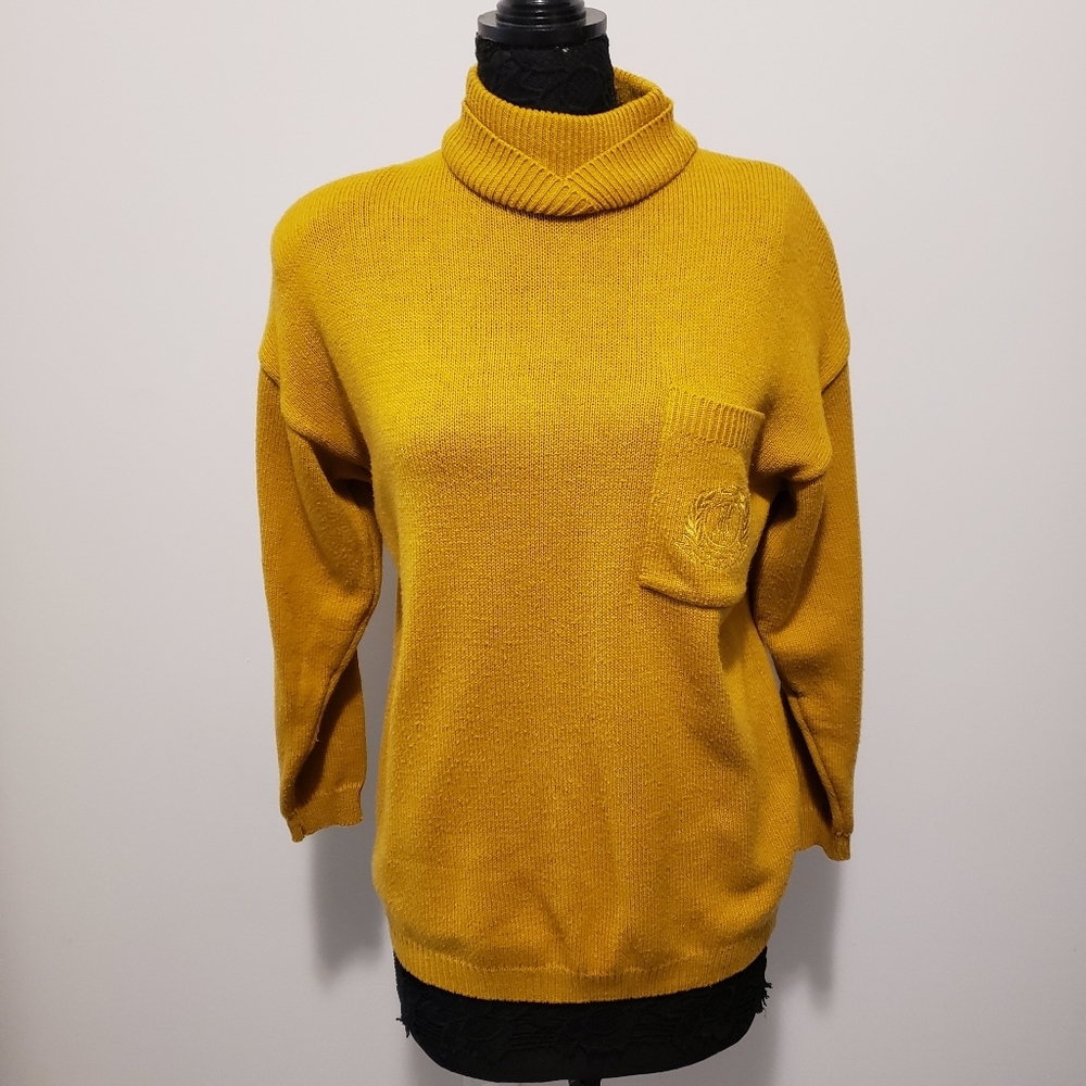 A'Milano Vintage 80s Women's  Cabincore Knit Acrylic Sweater Size Medium‎